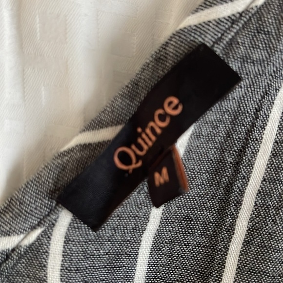 Quince Dress Cotton Gauze Midi Tiered Sleeveless Sz Med Stripe - Picture 6 of 6